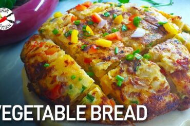 NUTRITIOUS VEGETABLE BREAD / 5 minutes Dough Ready / NO Oven / No Yeast / No Kneading / No Proofing