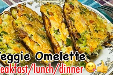 Less Oil Veggie Omelette | Healthy Breakfast Recipe | Healthy Meal for Weight Loss | Indianomelette