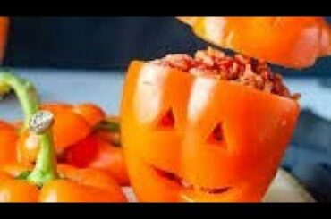 Stuffed Jack O’ Lantern Peppers - Halloween Recipes, Tasty & Healthy