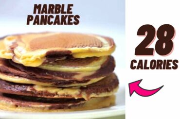 28 CALORIE MARBLE PANCAKES- Low calorie pancakes- Low calorie breakfast recipe