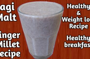 Ragi Malt Recipe|Finger Millet Recipe|Healthy Breakfast & Weight loss Recipe|Ragi Jaava| Ragi Recipe