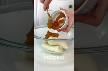 The BEST healthy Pumpkin Banana bread recipe ever! Refined sugar free, moist, and easy! #shorts