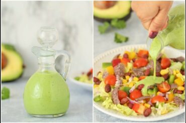 Avocado dressing ? Healthy salad dressing recipe | Creamy avocado sauce / Dip / Salad Dressing
