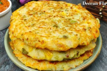 Healthy Suji Vegetable Pancake Recipe | Instant Breakfast Recipes | Easy Breakfast |  Deccan Flavors