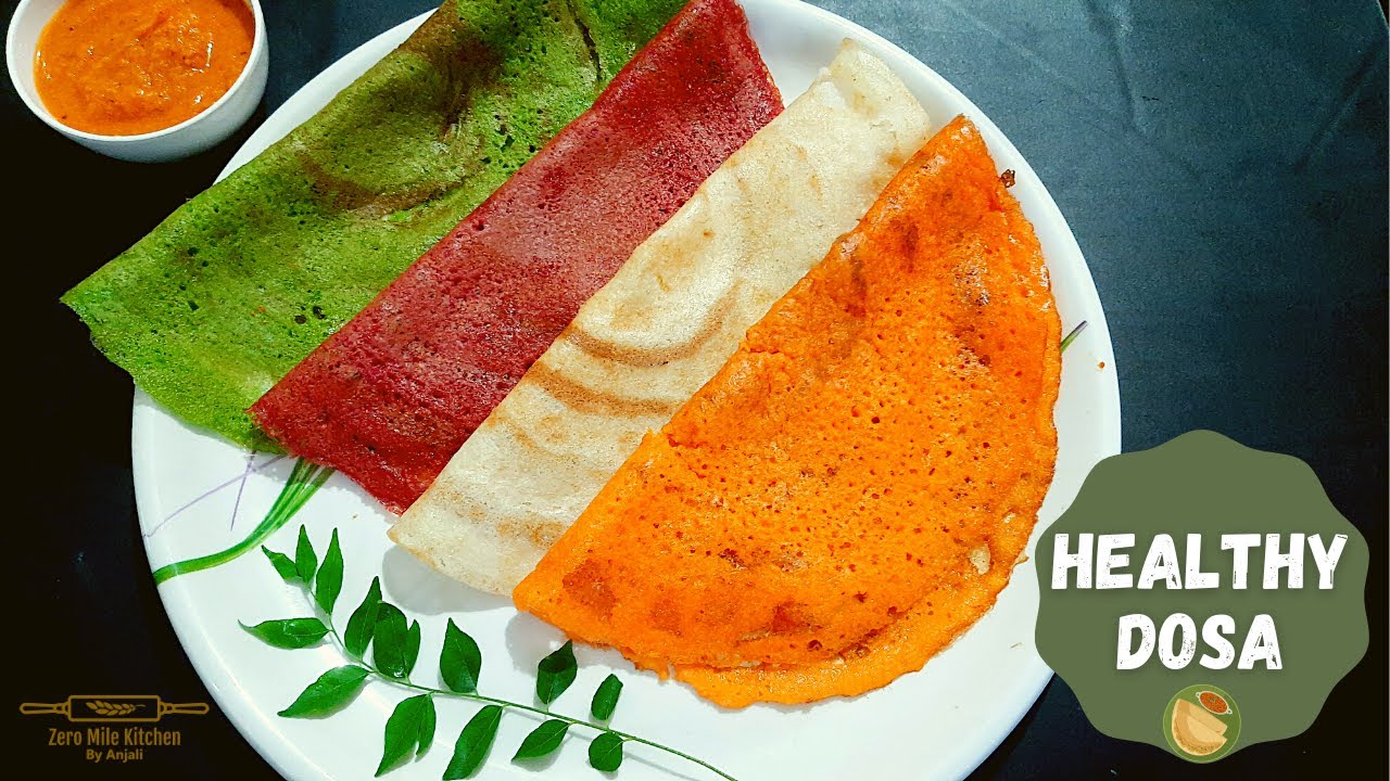 Healthy Dosa 4 Ways | Healthy breakfast ideas | Carrot Dosa | Beetroot Dosa | Spinach Dosa |dosa Healthy Dosa 4 Ways | Healthy breakfast ideas | Carrot Dosa | Beetroot Dosa | Spinach Dosa |dosa