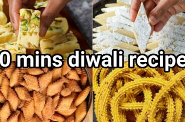 4 quick & easy diwali sweets & snacks recipes | 4 instant deepavali recipes with sweets & snacks
