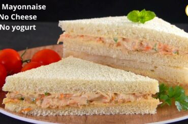 No Mayonnaise, No Yogurt, No Cheese, Easy Chicken Sandwich Recipe by Tiffin Box|White Sauce Sandwich