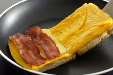 BREAKFAST EGG SANDWICH HACK | Crispy One Pan Egg Toast