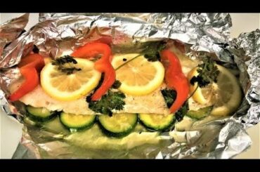 Foil Roasted Fish | Healthy and Easy Lunch | 15 min Baked Fish and Vegetable Foil Packet