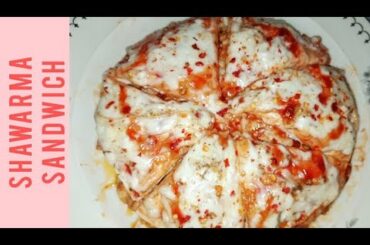 Shawarma Sandwich | Easiest simple ingredients pizza sandwich recipe by Aymii eats