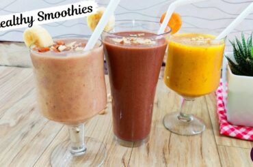 3 Healthy Smoothie Recipes | How to Make Banana Smoothies For Weight Loss |Easy  Smoothie|Ep89