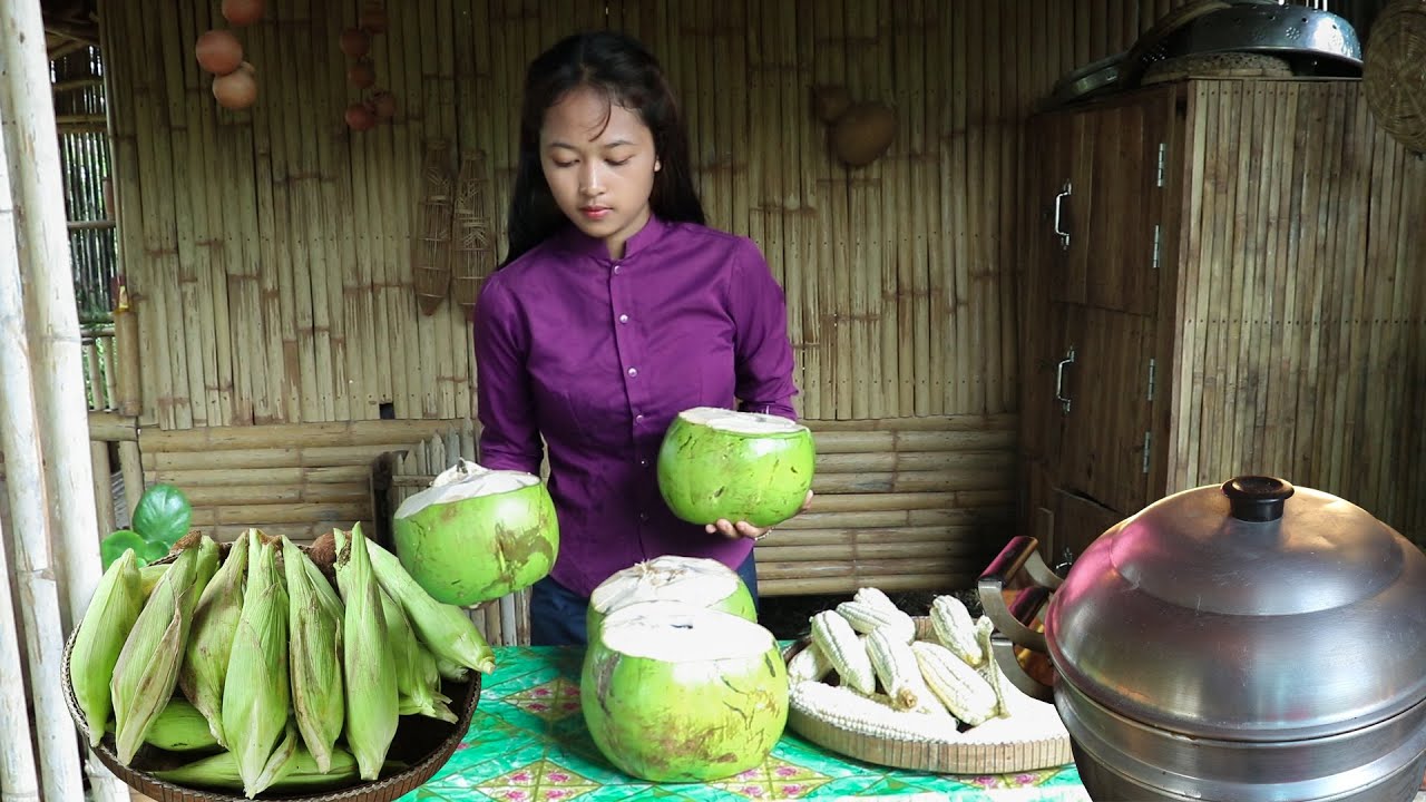 Corn cake recipe | Corn steamed with Coconut | Healthy food cooking Corn cake recipe | Corn steamed with Coconut | Healthy food cooking
