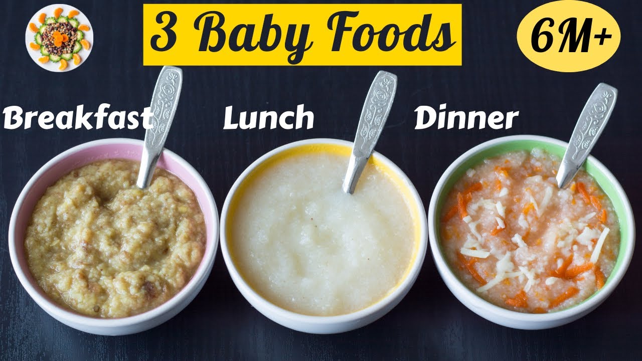 3 Healthy Foods for Baby Breakfast, Lunch & Dinner | Fusion Cooking Baby Foods for 6M+ Babies 3 Healthy Foods for Baby Breakfast, Lunch & Dinner | Fusion Cooking Baby Foods for 6M+ Babies