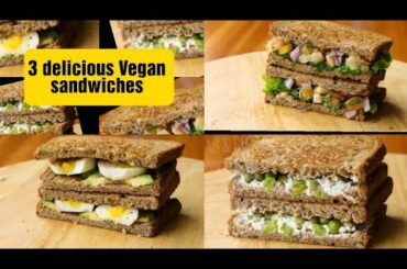3 mixed vegetable sandwich recipes / 3 delicious vegan sandwich