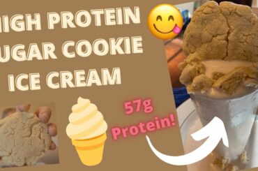 10 Minute Sugar Cookie Ice Cream | HIGH PROTEIN Healthy Recipe | Shredding Meal Plan Dessert