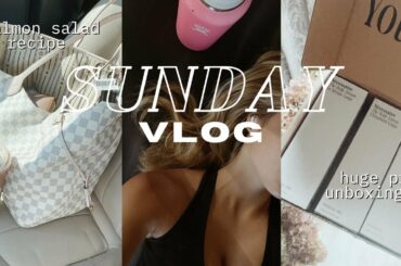 sunday vlog: unboxing PR packages, healthy salmon salad recipe & relaxing