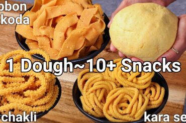 10+ Easy Diwali Snacks with 1 Snack dough | Multipurpose Snack dough for multiple deepavali snacks