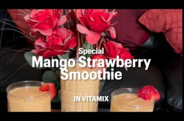 Best Mango Strawberry Smoothie in Vitamix | Healthy Breakfast Recipe #Vitamix #Shorts #Youtubeshorts