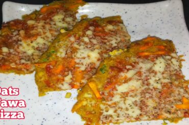 Oats healthy pizza recipe without oven | Tawa pizza | Healthy breakfast recipe |
