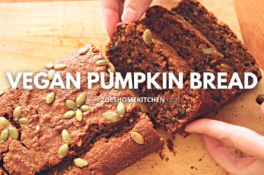 VEGAN PUMPKIN BREAD with homemade Pumpkin Puree (dairy-free) - Easy Healthy Breakfast