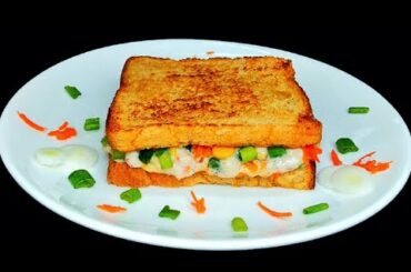 Carrot Spring Onion Sandwich | Creamy White Sauce Sandwich Healthy |No Cheese No Mayonnaise Sandwich