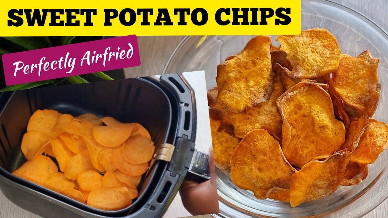 Air Fried Crispy Sweet Potato Chips Recipe from Scratch // Easy Healthy