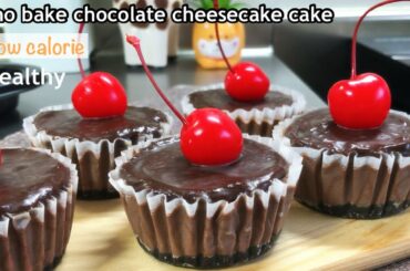 Healthy Low calorie NO bake Chocolate Cheesecake | Yogurt recipe cakes