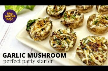 GARLIC MUSHROOM | healthy snacks | perfect PARTY STARTER | 15 mins recipe | must try | minimum oil