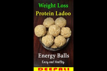 Healthy energy protein balls no sugar, no ghee/oil weight loss recipe | protein ladoo #Shorts