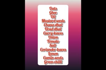 Oats uppma ll Weightloss Recipe ll Healthy breakfast recipe ll Quick & Easy