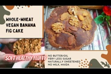 Vegan Whole-wheat Banana Fig Cake ASMR - No Butter Oil Healthy Bread - Almonds Walnuts Recipe 4K UHD