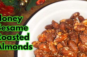 COOKMAS DAY 8, Honey Sesame Roasted Almonds, Easy Recipe