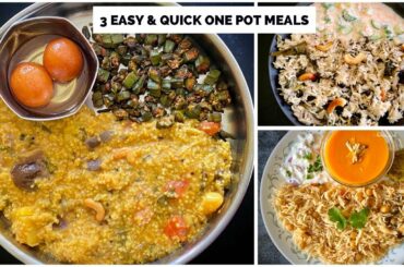 3 Easy One pot meal Indian recipes in Tamil | Healthy Instant pot recipes |Quick Lunch Recipes tamil