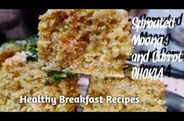 Healthy Breakfast Recipes|Sprouted Moong and Carrot Dhokla|DHOKLA Recipe By Recipe's Book|