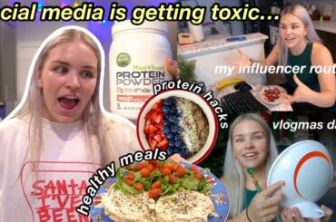 QUICK, EASY HEALTHY MEALS + VENTING ABOUT SOCIAL MEDIA  & my influencer routine! (twistmas day 5)