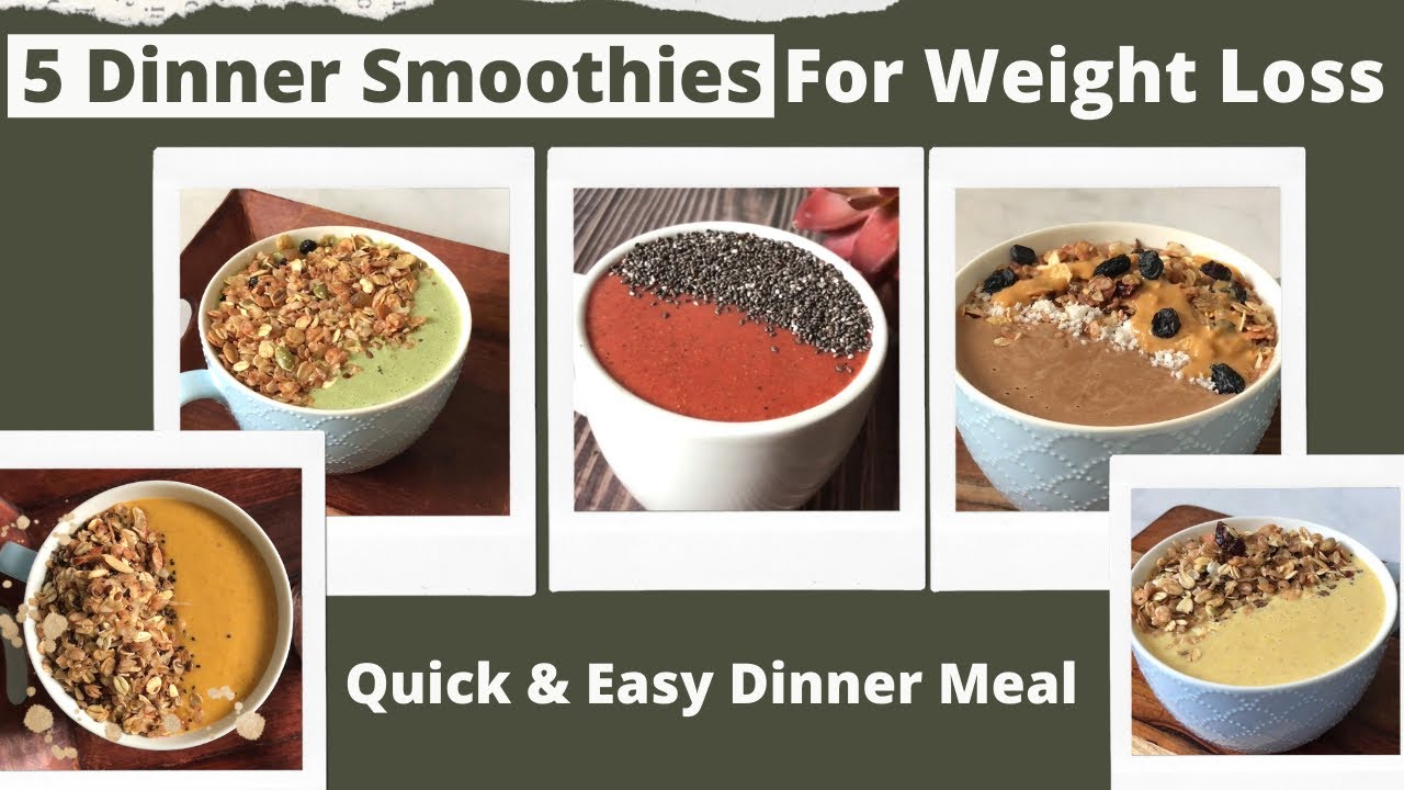 5 Dinner Smoothie For Weight Loss | Golden, Green, Cocoa & More | Quick & Easy Dinner Meal | Hindi 5 Dinner Smoothie For Weight Loss | Golden, Green, Cocoa & More | Quick & Easy Dinner Meal | Hindi