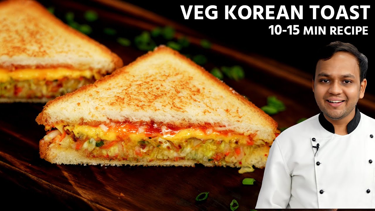 Veg Korean Toast Recipe – 10-15 Min Eggless Sandwich – CookingShooking Veg Korean Toast Recipe - 10-15 Min Eggless Sandwich - CookingShooking
