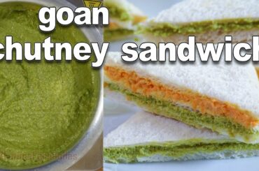 Goan Coconut Chutney | Goan Chutney Sandwich | Goan Party Snacks | Layered Sandwich Recipe