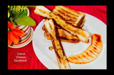 Breakfast Recipe in Just 10 mins || Easy Carrot Cheese Sandwich Recipe || Veg Sandwich