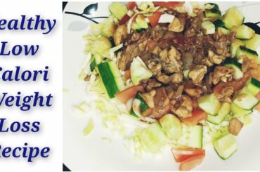 Healthy low calori recipe for weight loss/Chicken veg salad #weightloss#calorie#easyrecipe