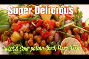 Sweet & Sour Potato Chick Peas Chaat || Chick peas Chaat || Healthy Snacks || Sam's kitchen