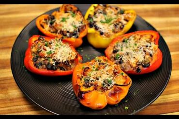 Stuffed Bell Peppers Recipe - stuffed peppers - weight loss dinner recipes - meal prep - keto