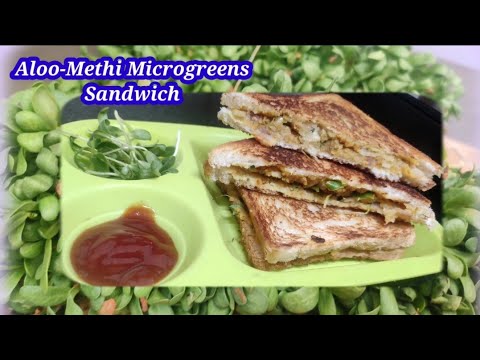 Healthy Sandwich||Methi Microgreens Potato stuffed Sandwich #Breadsandwich #Microgreensandwich Healthy Sandwich||Methi Microgreens Potato stuffed Sandwich #Breadsandwich #Microgreensandwich