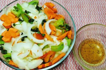 A Healthy Garden Salad with Honey Vinaigrette Dressing | Simple And Easy Recipe