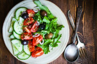 Greek Salad with Feta, Olives, Tuna and Vegetables. Healthy Salad !!!