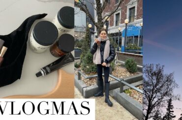 VLOGMAS DAY 15: aritzia haul, back to routine, self care haul, healthy dinner recipes!