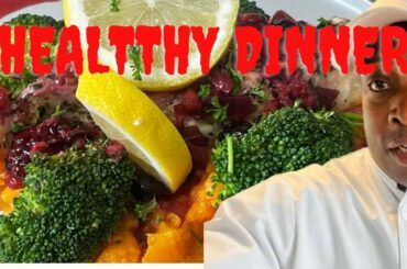 High blood pressure dinner healthy recipe pan fry salmon ! Healthy sweet mash potato!
