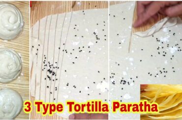 3 Type Fold & Cook Paratha Recipe | Hommade Resturant Style Flaky Layered Egg Roll Paratha Recipe