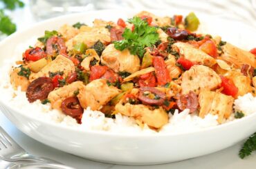 Mediterranean Chicken & Rice | 20 Minute Dinner Idea | Healthy + Easy Recipes