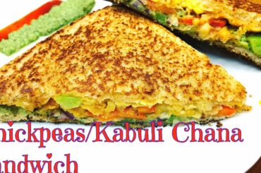Healthy Chickpeas Kabuli Chola Sandwich | Nutritious Chole Sandwich Recipe | Chola Sandwiches